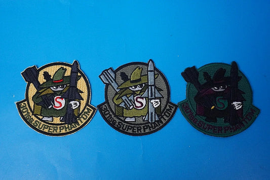 Patch JASDF 301st Squadron Super Phantom Spook 3-piece set different colors without hook and loop