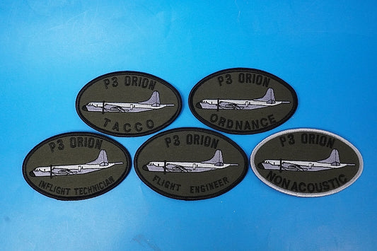 Patch JMSDF Force P-3 Orion Flight Engineer In-Flight Technician 5 types 5 pieces set No Velcro