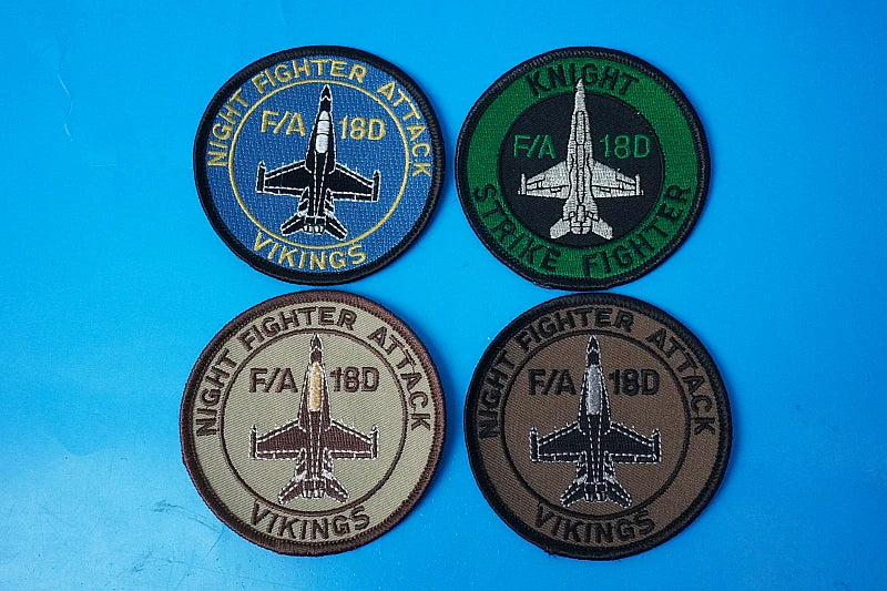 Patch US Navy F/A-18D VMFA-225 (Marine Fighter Attack Squadron 225 "Vikings") – 4-Patch Set (No Velcro)