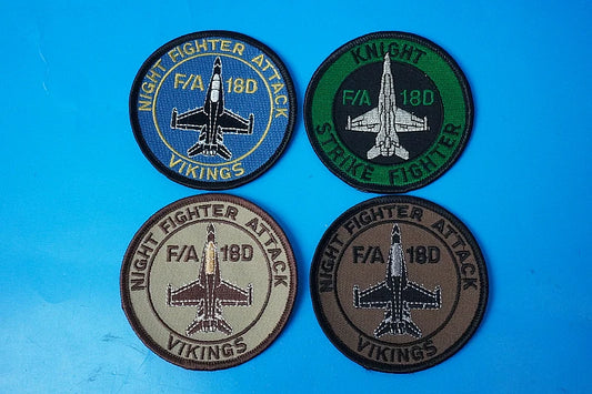 Patch US Navy F/A-18D VMFA-225 (Marine Fighter Attack Squadron 225 "Vikings") – 4-Patch Set (No Velcro)