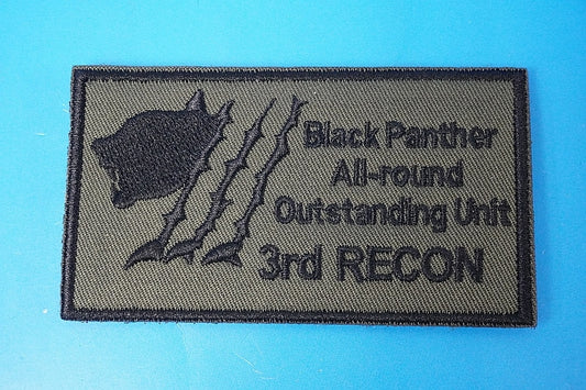 Patch USMC American Marine Corps 3rd Recon 3rd Reconnaissance Battalion Black Panthers Square with hook and loop