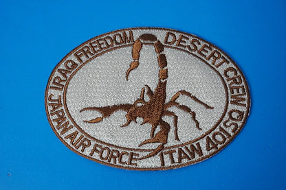 Patch JASDF 1st Tactical Airlift Wing, 401st Tactical Airlift Squadron – "Iraq Freedom Desert Crew" (Scorpion design) – No Velcro backing.