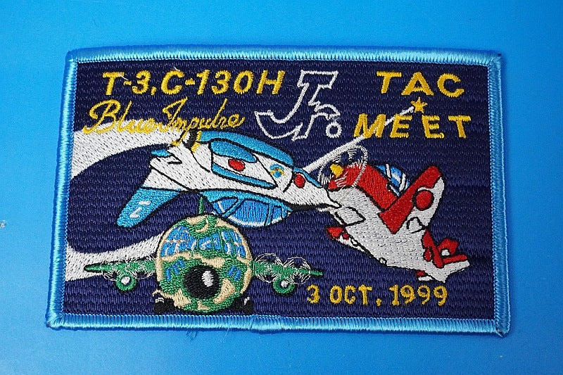 Patch JASDF T-3 C-130H Blue Impulse Jr. TAC MEET 1999 Square Shape without hook and loop