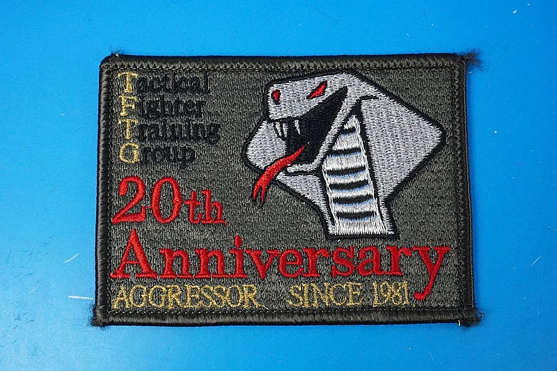 Patch JASDF Air Self-Defense Force Flight Training Group Aggressor 20th Anniversary Cobra Square-shaped, No Velcro