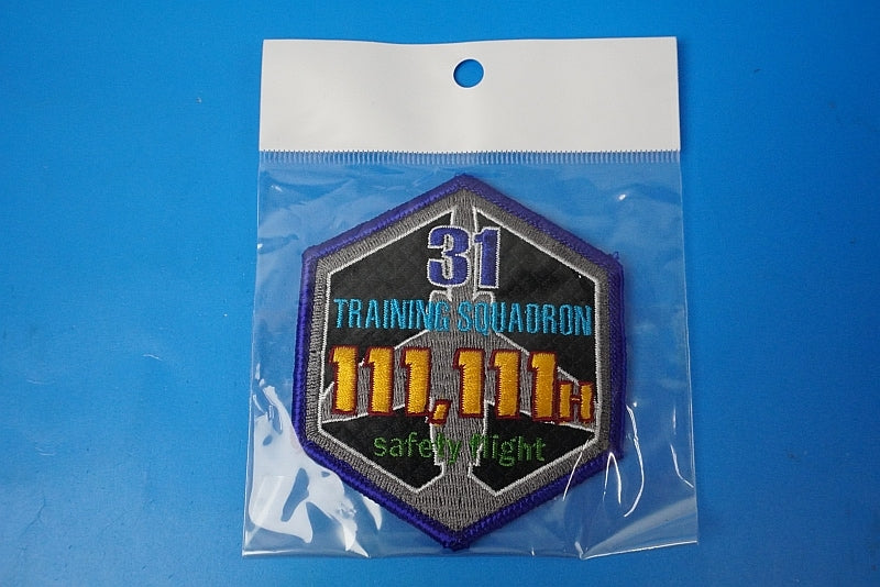 Patch JASDF 31st Squadron 111,111H flight hours safety flight hexagonal without hook and loop