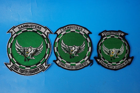 Patch USN VFA-195 Dam Busters Large Medium and Small Set of 3 without hook and loop