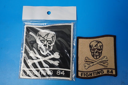 Patch USN F-14 Tomcat VF-84 Jolly Rogers Flag High and Low Visibility 2Piece Set with / without hook and loop