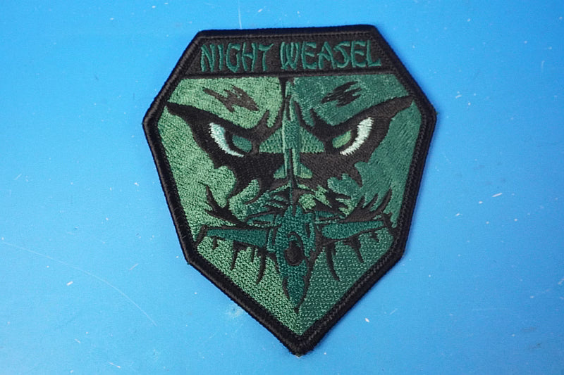 Patch USAF (United States Air Force) F-16 Fighter Attack Squadron 14 NIGHT WEASEL/Night Weasel Wild Weasel (Velcro-free)