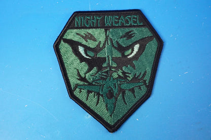 Patch USAF (United States Air Force) F-16 Fighter Attack Squadron 14 NIGHT WEASEL/Night Weasel Wild Weasel (Velcro-free)