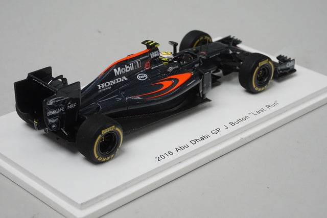 1:43 SPARK FS13 F1 Bulletin Bespoke McLaren Honda MP4-31 Abu Dhabi GP 2016 J.Button #22 Last Run