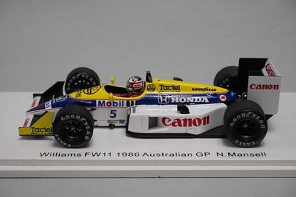 1:43 SPARK FS08 Williams FW11 Australia GP Nigel Mansell 1986 #5 Racing On