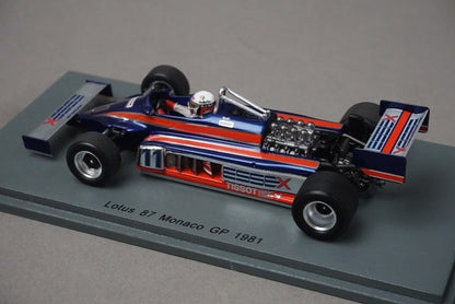 1:43 Spark S5350 Lotus 87 Monaco GP 1981 #11 E. de Angelis model car