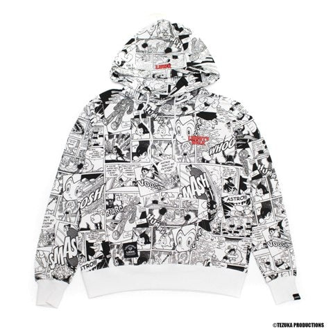 P54-WHXL LBWK × Astro Boy all-over print comic hoodie, white, M size Japan anime