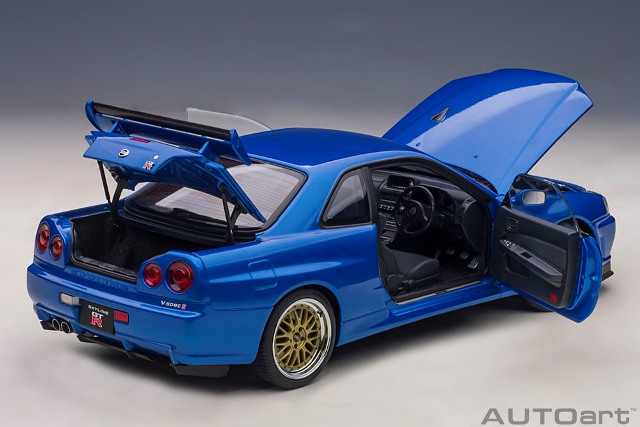 77409 AUTOart 1:18 Nissan Skyline GT-R R34 V Spec II "BBS LM Wheel Version" Bayside Blue