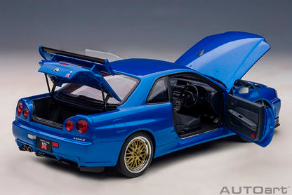 77409 AUTOart 1:18 Nissan Skyline GT-R R34 V Spec II "BBS LM Wheel Version" Bayside Blue