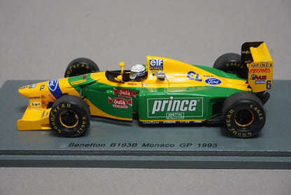 1:43 SPARK S4773 Benetton B193B Monaco GP R.Patrese 1993 #6 CAMEL model car