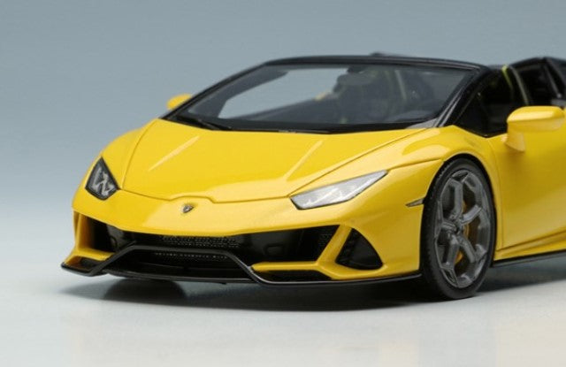 [ Back-order ] Make Up EIDOLON EM522D 1:43 Lamborghini Huracan EVO Spider 2019 (NARVI Wheel) Pearl Yellow