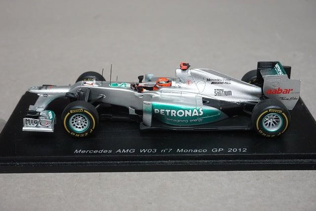 1:43 SPARK S3042 Mercedes AMG W03 #7 Monaco GP 2012 Michael Schumacher