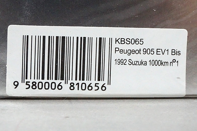 1:43 SPARK KBS065 Peugeot 905 EV1 Bis Suzuka 1000km 1992 #1