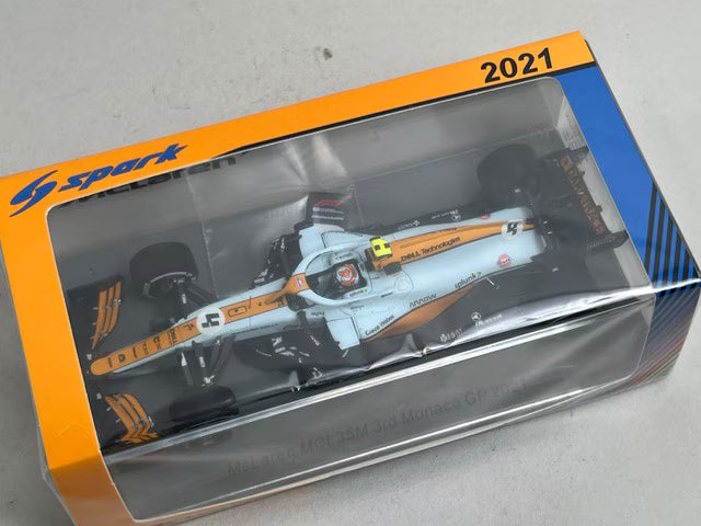 1:43 SPARK S7679 McLaren MCL35M Monaco GP L.Norris 2021 #4 GULF