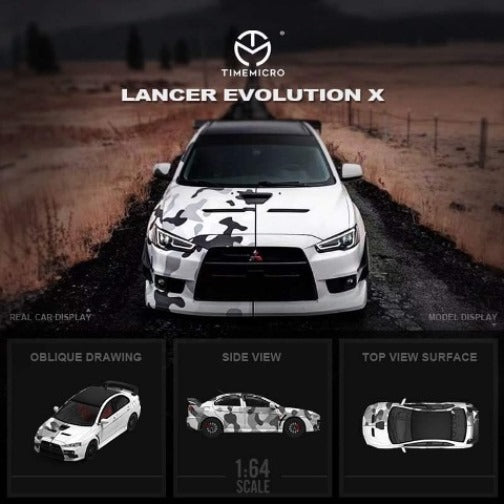 TM Time Micro 1:64 Mitsubishi Lancer Evolution X Camouflage White