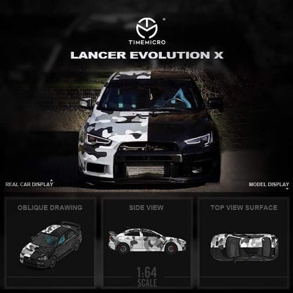 TM Time Micro 1:64 Mitsubishi Lancer Evolution X Camouflage Black