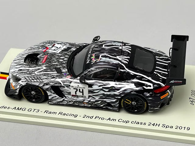 1:43 SPARK SB268 Mercedes AMG GT3 Ram Racing 2nd Pro-Am Cup class SPA 24h 2019 #74