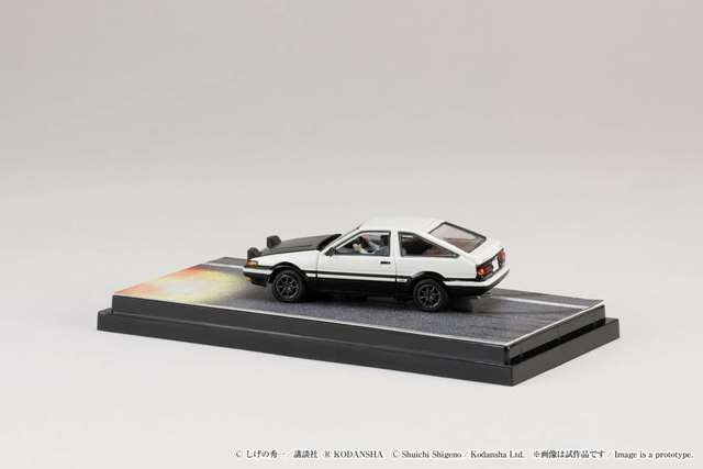 HJ643008DC Hobby JAPAN 1:64 Toyota Sprinter Trueno GT APEX AE86 / Initial D VS Tachi Tomoyuki Fujiwara Takumi with driver figure