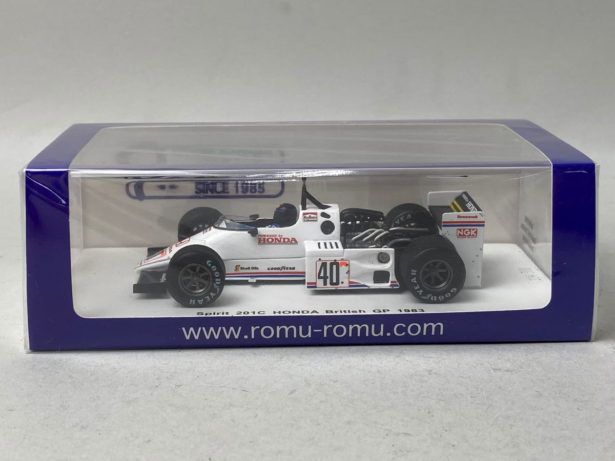 1:43 SPARK ROMU030 Spirit 201C Honda British GP 1983 S.Johansson Honda F1 Return Race