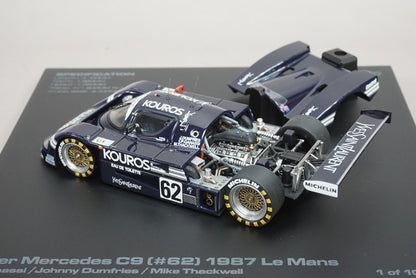 1:43 HPI 8054 Sauber Mercedes C9 Le Mans 1987 #62 Chip Ganassi/Johnny Dumfries/Mike Thackwell