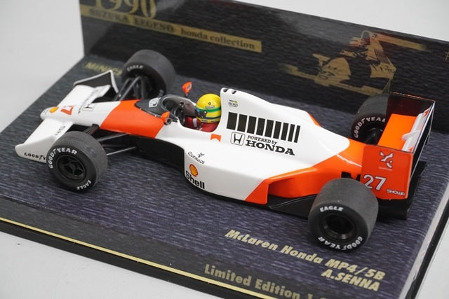 1:43 MINICHAMPS 539904327 McLaren Honda MP4/5B 1990 A.Senna #27 Suzuka Legend model car
