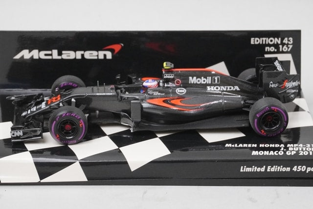 1:43 MINICHAMPS 530164122 McLaren Honda MP4-31 Monaco GP 2016 J.Button model car