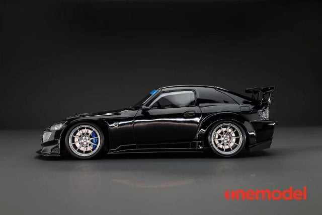 [ Pre-order ] 23A03-01A onemodel 1:18 Honda S2000 Spoon Street Cavon Bonnet Version Black with Titanium Silver Wheels