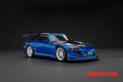 [ Pre-order ] 23A03-03 onemodel 1:18 Honda S2000 Spoon Street Carbon Bonnet Version Blue