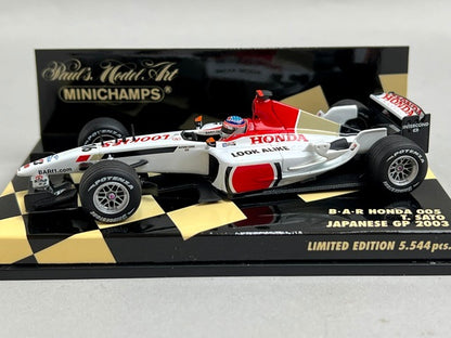 1:43 MINICHAMPS 400030116 B･A･R Honda 005 Japanese GP 2003 #16 T.Sato model car