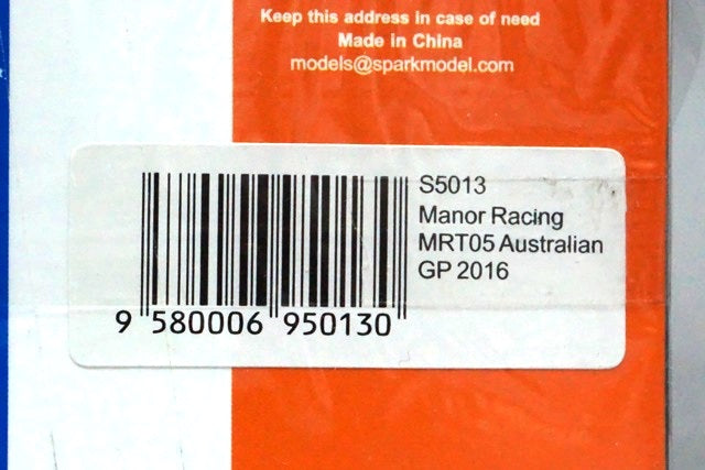 1:43 SPARK S5013 Manor Racing MRT05 Australia GP 2016 #94 P.Wehrlein