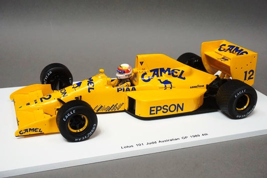 1:18 SPARK ROMU022 Lotus 101 Judd Australian GP Satoru Nakajima 1989 #2 CAMEL ROMU