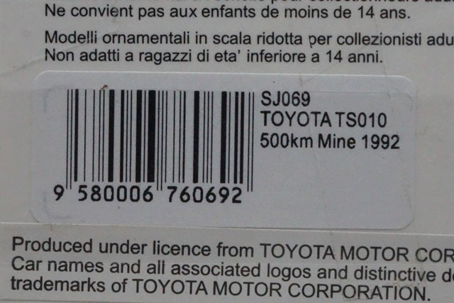 1:43 SPARK SJ069 Toyota TS010 500km Mine 1992 #7