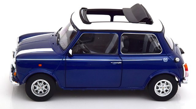 KKDC120073L KK scale 1:12 MINI COOPER Sunroof Blue Metallic/White LHD