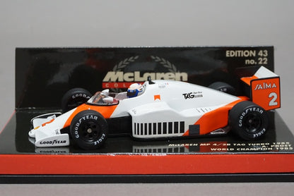 1:43 MINICHAMPS 530854302 McLaren MP4/2B TAG Turbo Shell A.Prost #2 White Orange