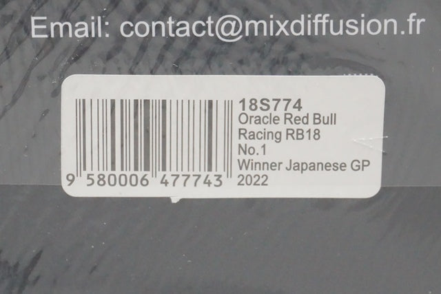 1:18 SPARK 18S774 Oracle Red Bull RB18 F1 #1 Winner Japanese GP