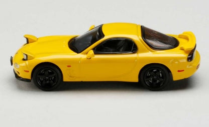 HJ644007BY Hobby JAPAN 1:64 Mazda RX-7 (FD3S) TYPE RS-R / Rotary Engine 30th Anniversary Limited Edition Sunburst Yellow