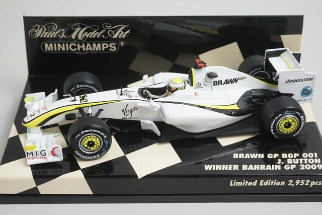1:43 MINICHAMPS 400090322 Brown GP BGP 001 Bahrain GP 2009 J. Button #22 model car
