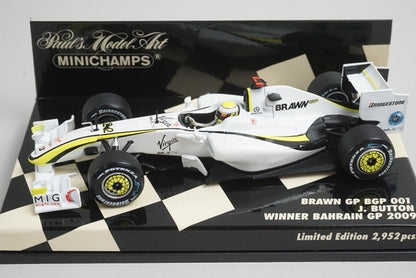 1:43 MINICHAMPS 400090322 Brown GP BGP 001 Bahrain GP 2009 J. Button #22 model car
