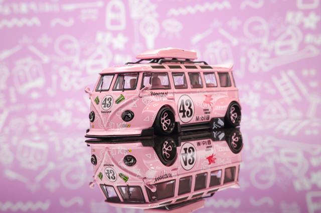 TPC 1:64 Volkswagen VW T1 Kombi Wide Body Modified Hoonigan Pink #43