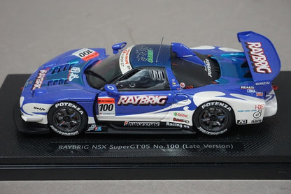 1:43 EBBRO 43765 Honda Raybrig NSX Super GT 2005 Late Model #100 Blue