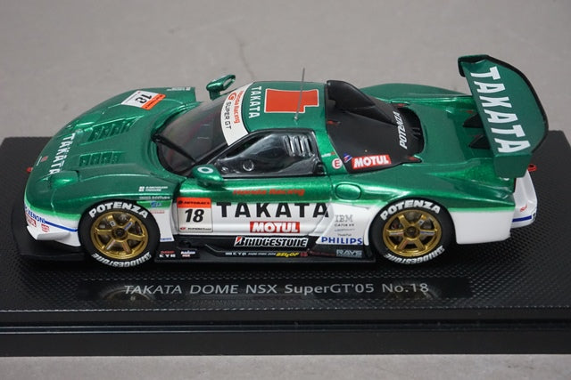 1:43 EBBRO 43690 Honda Takata Dome NSX Super GT 2005 #18 Green