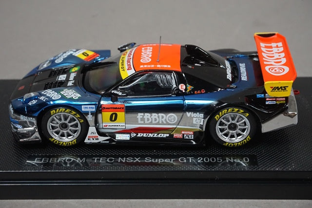 1:43 EBBRO 43700 Honda M-TEC NSX Super GT 2005 #0 Blue