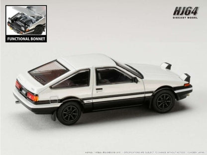 HJ641052AWB Hobby JAPAN 1:64 Toyota Sprinter Trueno  GT APEX (AE86) JDM Style White/Black