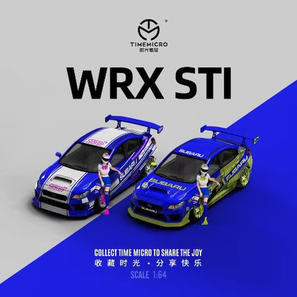[ Pre-order ] TM645423-1 TimeMicro TM 1:64 Subaru WRX STI Blue and White Figure Included